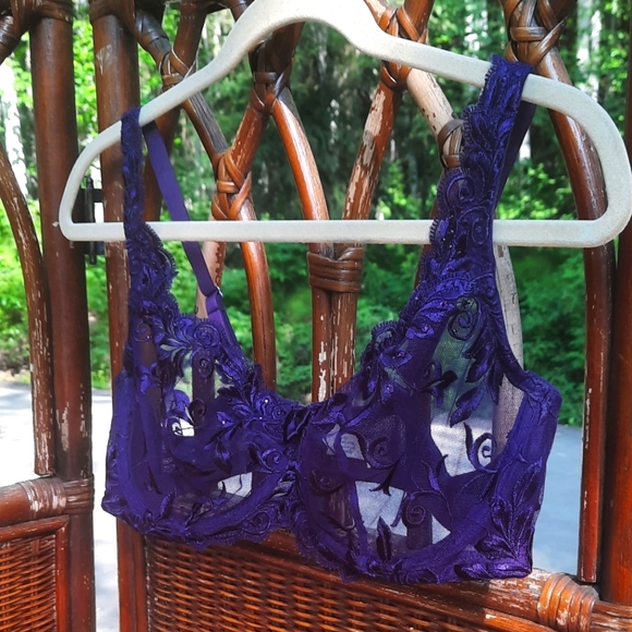 🌟3/50 Soma Purple Lace Sexy Sheer Bra - Picture 3 of 10